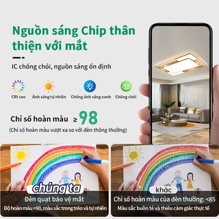 Đèn ốp trần GOGEOUS 90CM cỡ lớn đèn trang trí phòng ngủ đèn phòng khách siêu sáng có điêù khiển