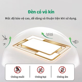 Đèn ốp trần GOGEOUS 90CM cỡ lớn đèn trang trí phòng ngủ đèn phòng khách siêu sáng có điêù khiển