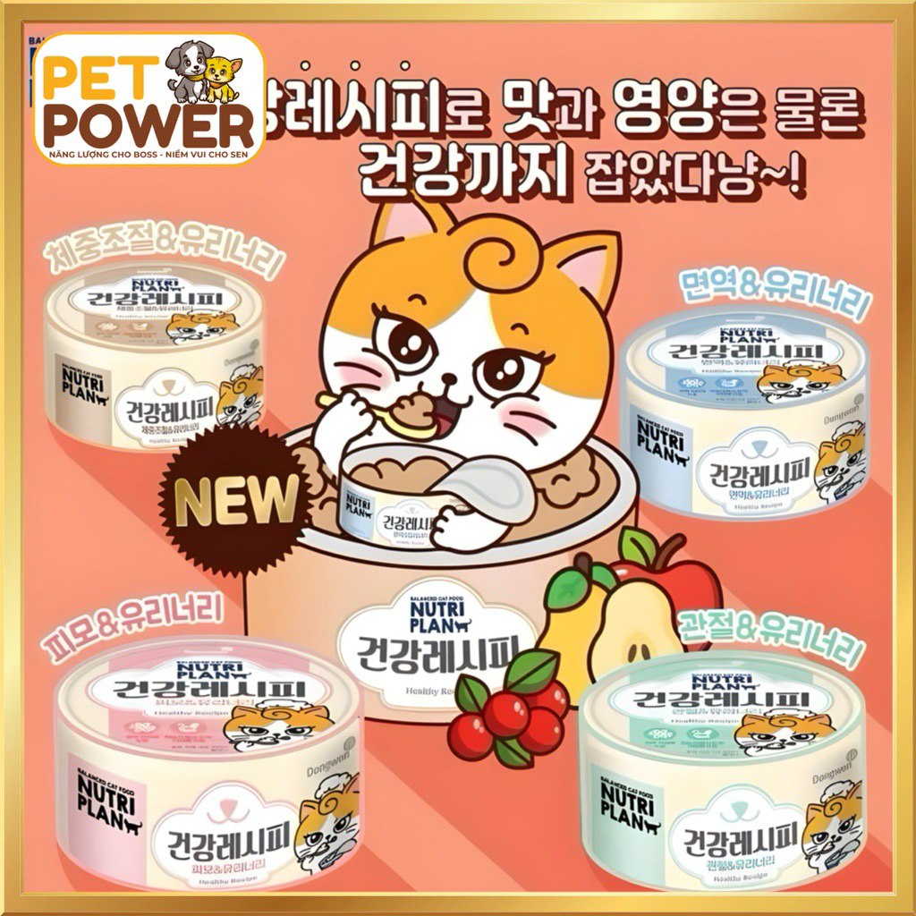 Pate Hàn Quốc Nutri Plan Healthy Recipe Hỗ Trợ Chức Năng cho Mèo - 90g