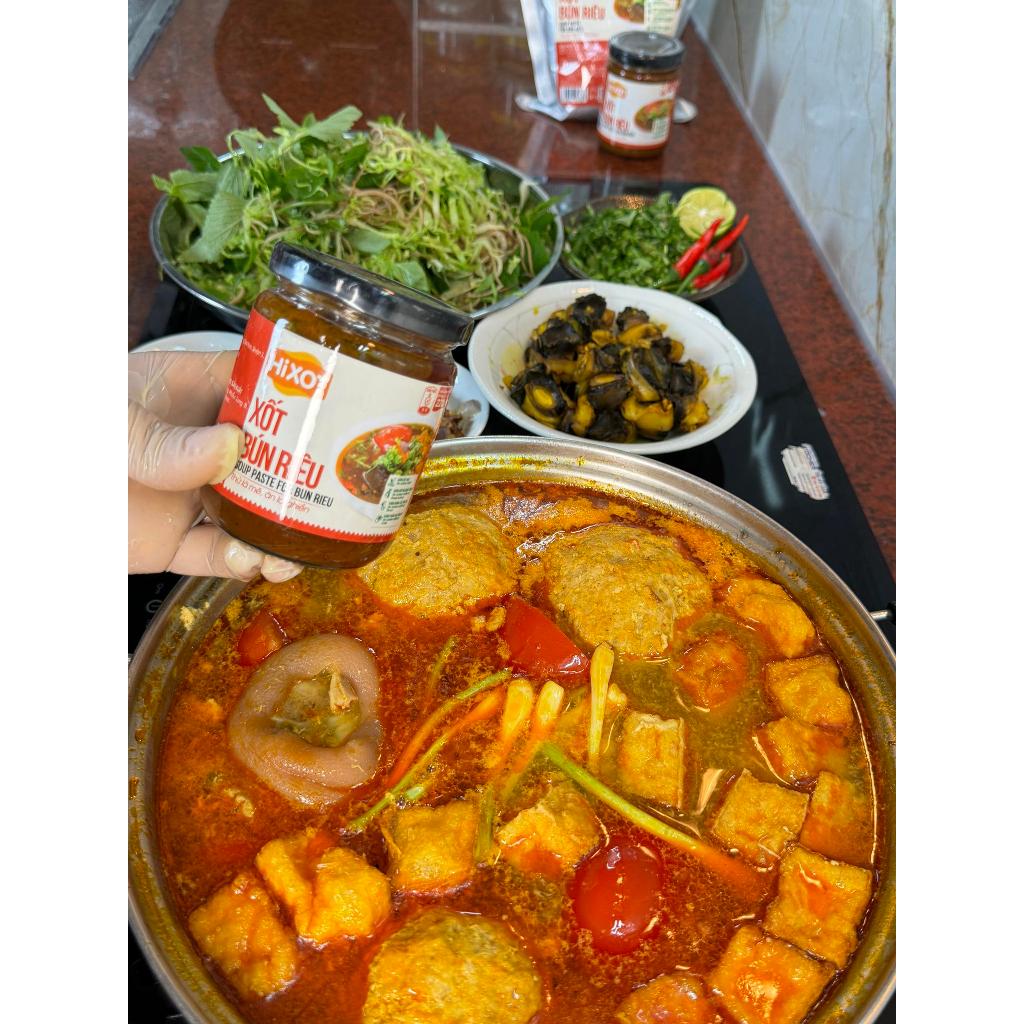 COMBO 2 Sốt Gia Vị Bún Riêu HiXOT hũ 220gram, nấu bún riêu cua/ tôm, lẩu riêu