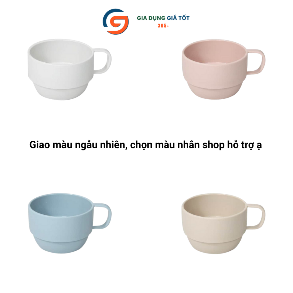 Cốc uống trà, cà phê, sữa có quai Ohana, cốc dáng tròn thấp uống nước màu pastel nhẹ nhàng