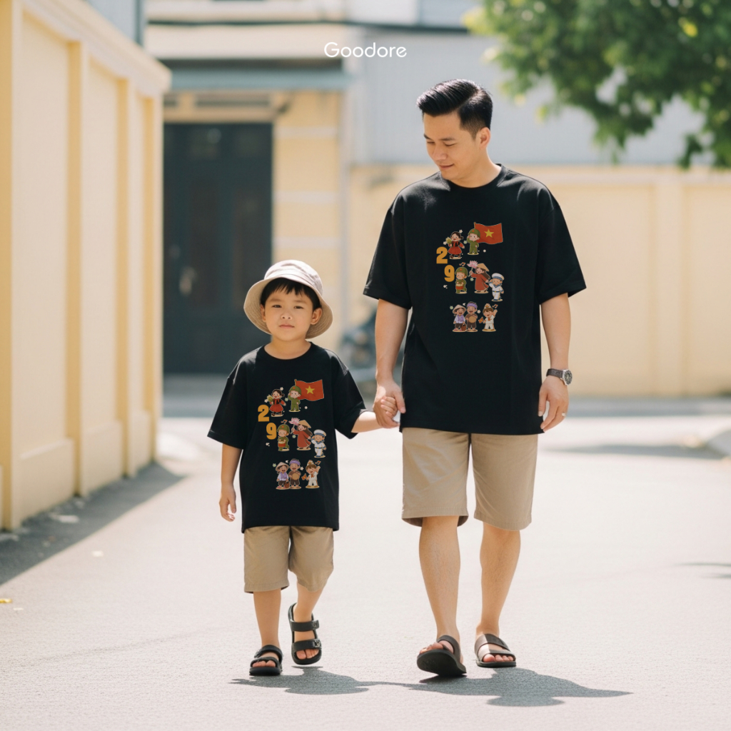 Áo thun Oversize cotton unisex nam nữ Goodore BST Tết Độc Lập mẫu Quốc Khánh thoáng mát năng động