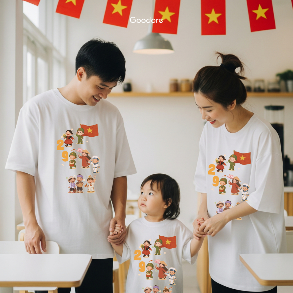 Áo thun Oversize cotton unisex nam nữ Goodore BST Tết Độc Lập mẫu Quốc Khánh thoáng mát năng động