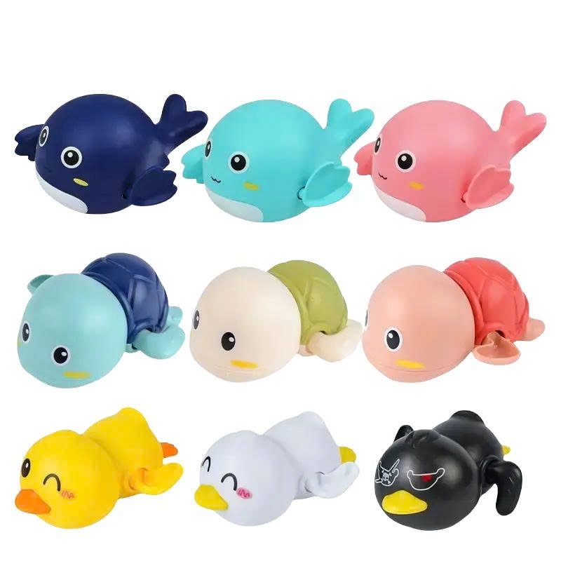 Bộ 9 Con Đồ Chơi Nhà Tắm Rùa, Cá Heo, Vịt Vặn Cót Ngộ Nghĩnh