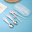 Set Đũa Thìa Ăn Dặm Inox Hàn Quốc An Toàn, Xinh Xắn, Dễ Cầm Cho Bé Từ 2-6 Tuổi IQ KAO