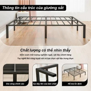 Panda Giường sắt hiện đại đơn giản 1.8m giường sắt tải trọng khung sắt chắc chắn mang 500kg