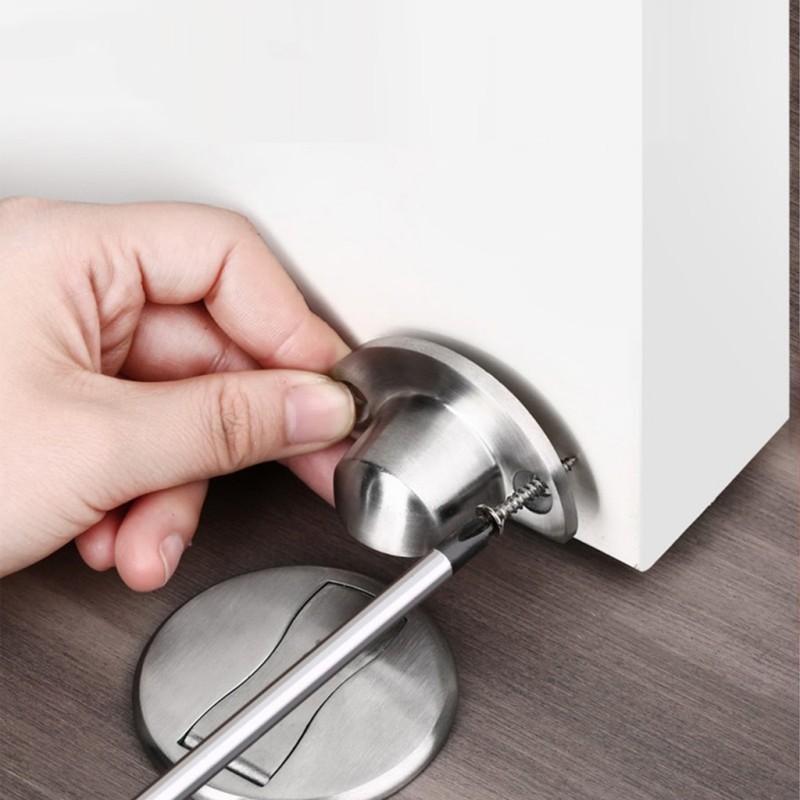 Chặn Cửa Hút Nam Châm Chống Va Đập, Giữ Cửa Chắc Chắn - Kèm Miếng Dán 3M Và Ốc Vít - Không Cần Khoan