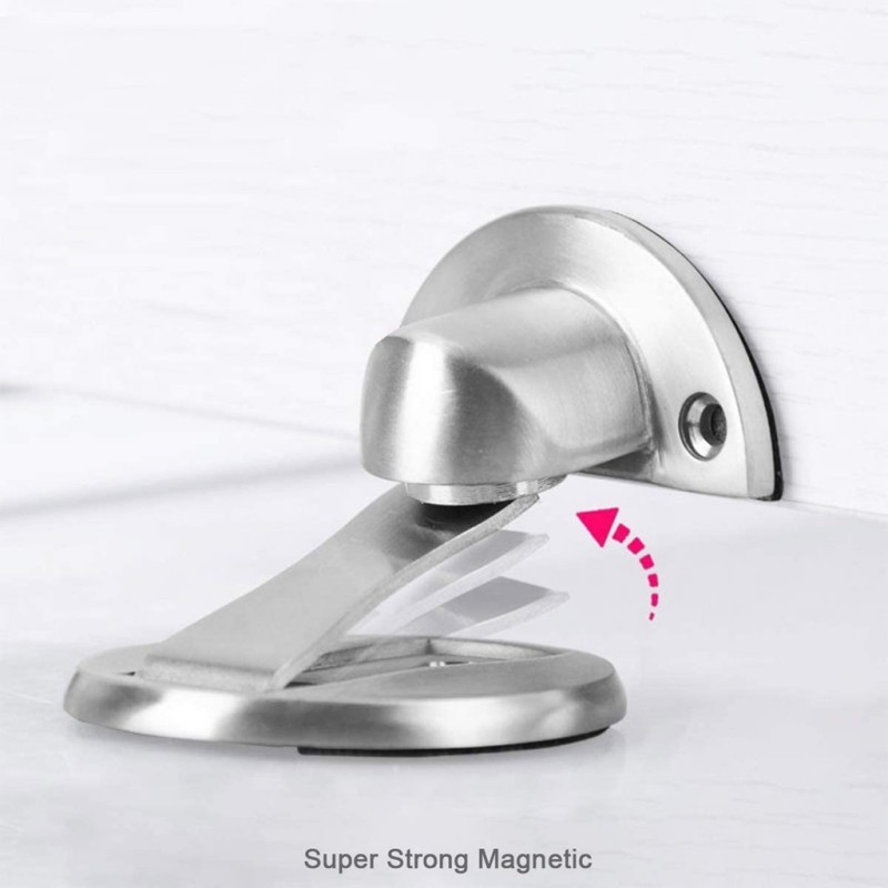 Chặn Cửa Hút Nam Châm Chống Va Đập, Giữ Cửa Chắc Chắn - Kèm Miếng Dán 3M Và Ốc Vít - Không Cần Khoan