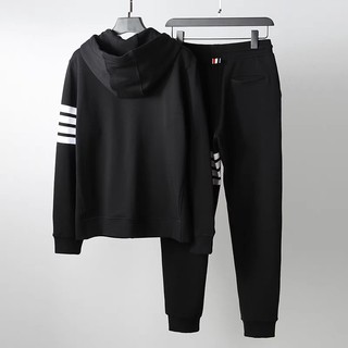 Set Bộ Nỉ Bông Nam Nữ ,Áo Hoodie Dài Tay Quần Bo Gấu Chất Dày Dặn Phong Cách Thể Thao Phối SỌC K1