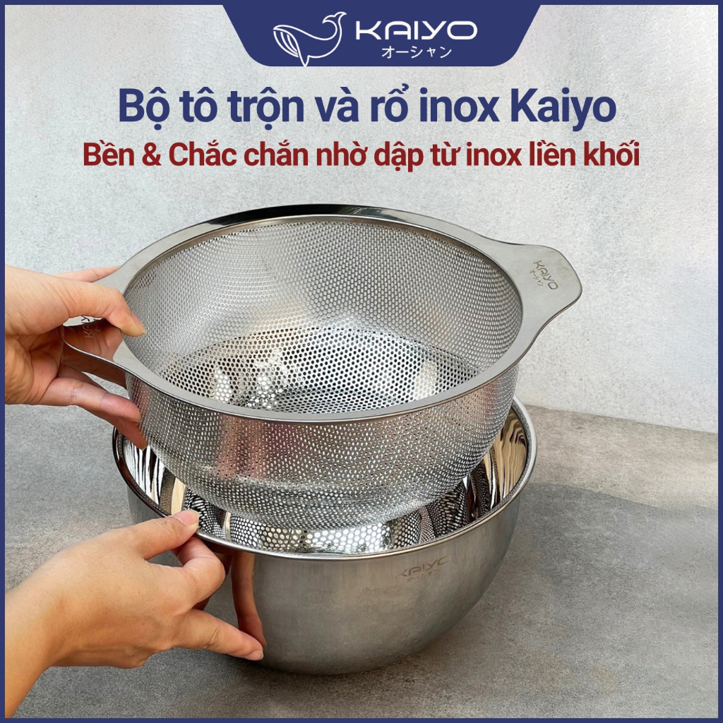 Bộ Tô Trộn Và Rổ Inox Kaiyo - Hàng chính hãng | Shopee Việt Nam
