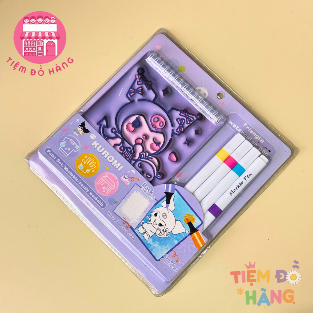 Sổ Tô Màu Nước Hoạt Hình Kuromi, Cinnamoroll, Melodry... Dễ Thương Cho Bé