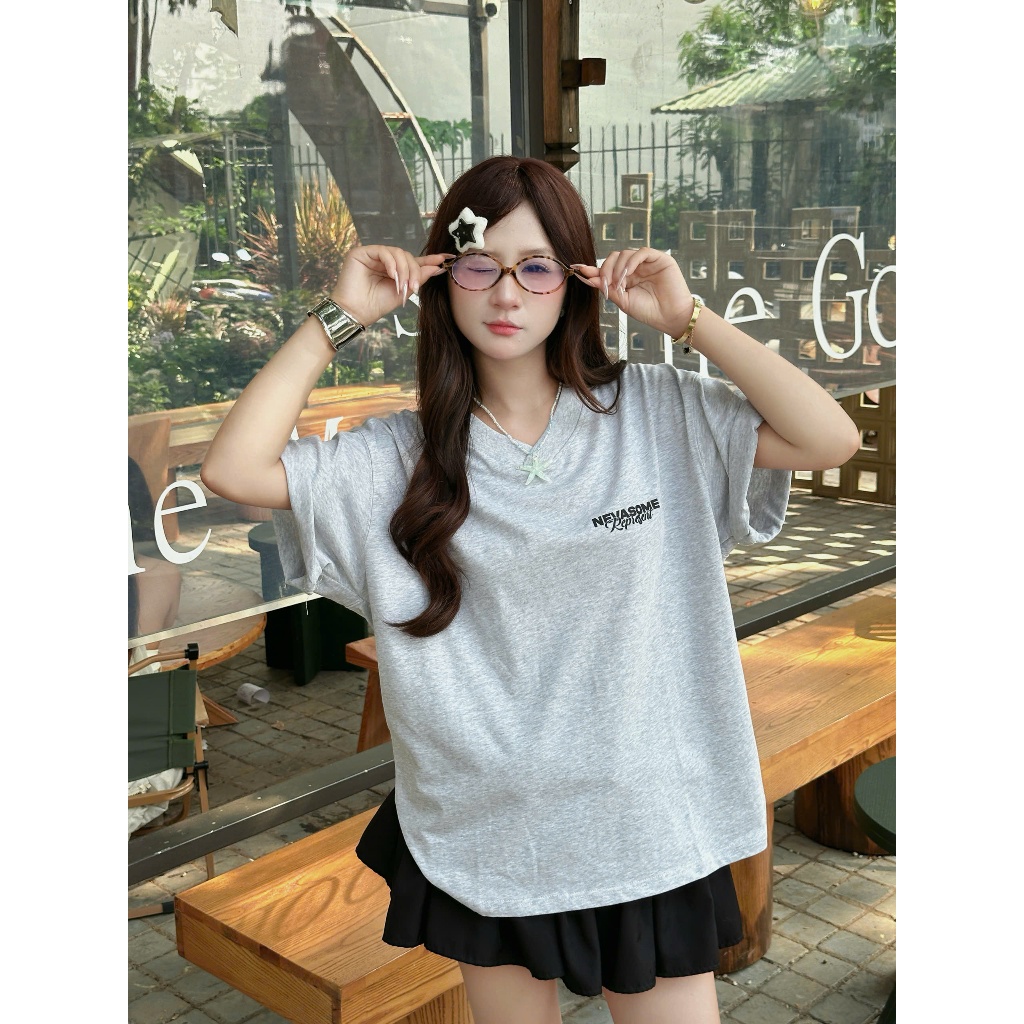 Áo Thun V - Neck Boxy Tee Represent Nevasome Cotton 250gsm Local Brand Tay Lỡ Form Boxy Rộng Nam Nữ