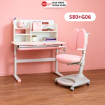 Bộ bàn học cho bé Sakawin S80, Bàn học chống gù Nâng hạ chiều cao bằng tay quay Chất liệu cao cấp. — ảnh 8