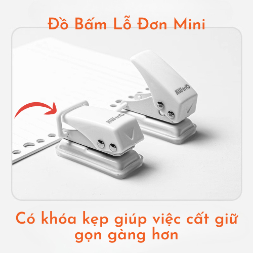 Đồ Bấm Lỗ Giấy Đơn KW-Trio 92A0, Dụng Cụ Bấm Lỗ Tròn Trên Giấy 1 Lỗ,  Đồ Đục Lỗ Giấy Sổ Còng 1 Lỗ