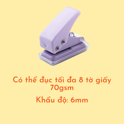 Đồ Bấm Lỗ Giấy Đơn KW-Trio 92A0, Dụng Cụ Bấm Lỗ Tròn Trên Giấy 1 Lỗ,  Đồ Đục Lỗ Giấy Sổ Còng 1 Lỗ