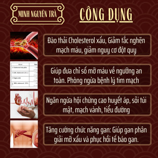 Trà Hạ Mỡ Máu - Minh Nguyên - Mỡ Máu, Mỡ Thành Mạch, Phòng Tai Biến, Ổn Định Huyết Áp - Túi 50 lọc
