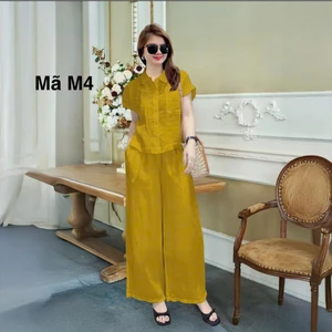 Sét Đồ Nữ Sơ Mi 7 Màu- Tay Ngắn, Quần Ống Xuông, chất Liệu Đũi Tơ Xước - Minh Thư 2k8 Fashion