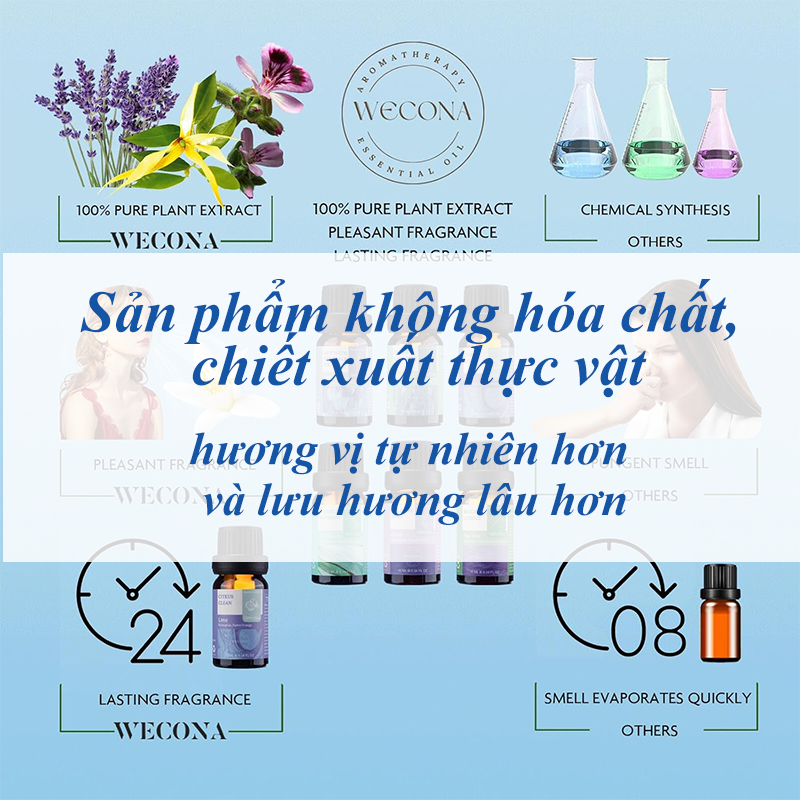 WECONA  100% Tinh dầu thiên nhiên 10ml * 6 Thương hiệu cao cấp nhập khẩu