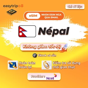 Easytripgo Nepal esim Dữ liệu roaming không giới hạn | 3-10GB 3-30Ngày | Dữ liệu du lịch tốc độ cao