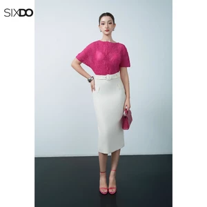 Chân váy kem bút chì SIXDO (Cream Woven Pencil Skirt)
