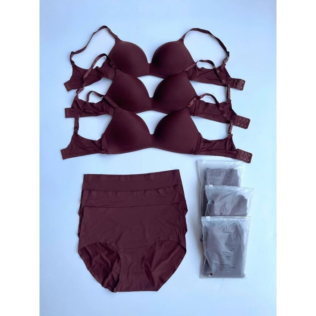 (BomoHouse) Set áo ngực / bra không gọng + quần su không đường may - dư xịn xuất Nhật