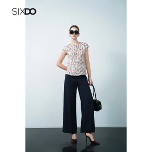 Áo tay hến họa tiết SIXDO (White Woven Blouse)