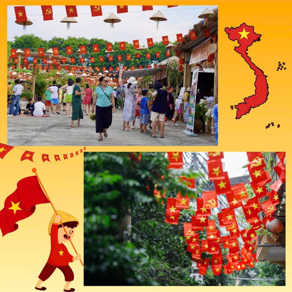 Cờ dây sao, cờ dây tổ quốc, chất liệu vải phi bóng -Dây cờ tam giác,cờ đuôi nheo nhiều màu trang trí deco ,lễ hội,khu du
