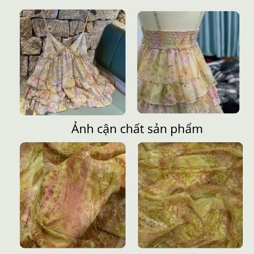 Váy nữ 2 dây babydoll tầng xoè tầng, đầm nữ phong cách tiểu thư sang chảnh Zemma HCOM26058