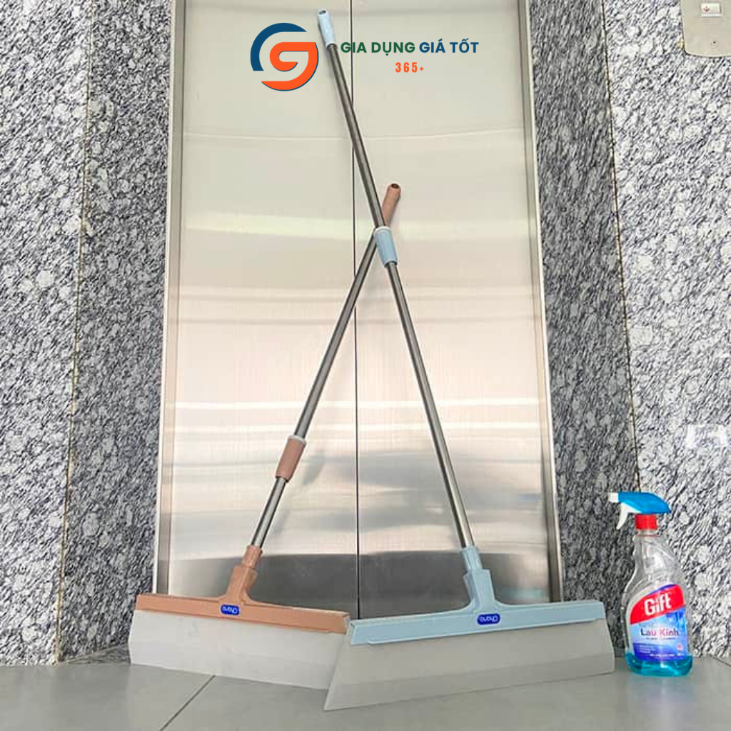 Cây gạt nước lau kính dài Ohana - cán inox rút gọn, đầu gạt silicon, cây gạt kính cửa sổ siêu sạch