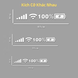 Decal Phản Quang Dán Xe Hơi Pin 100% Vạch Sóng Wifi Mạnh – Tràn Đầy Năng Lượng, Chống Nước