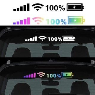 Decal Phản Quang Dán Xe Hơi Pin 100% Vạch Sóng Wifi Mạnh – Tràn Đầy Năng Lượng, Chống Nước