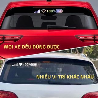 Decal Phản Quang Dán Xe Hơi Pin 100% Vạch Sóng Wifi Mạnh – Tràn Đầy Năng Lượng, Chống Nước