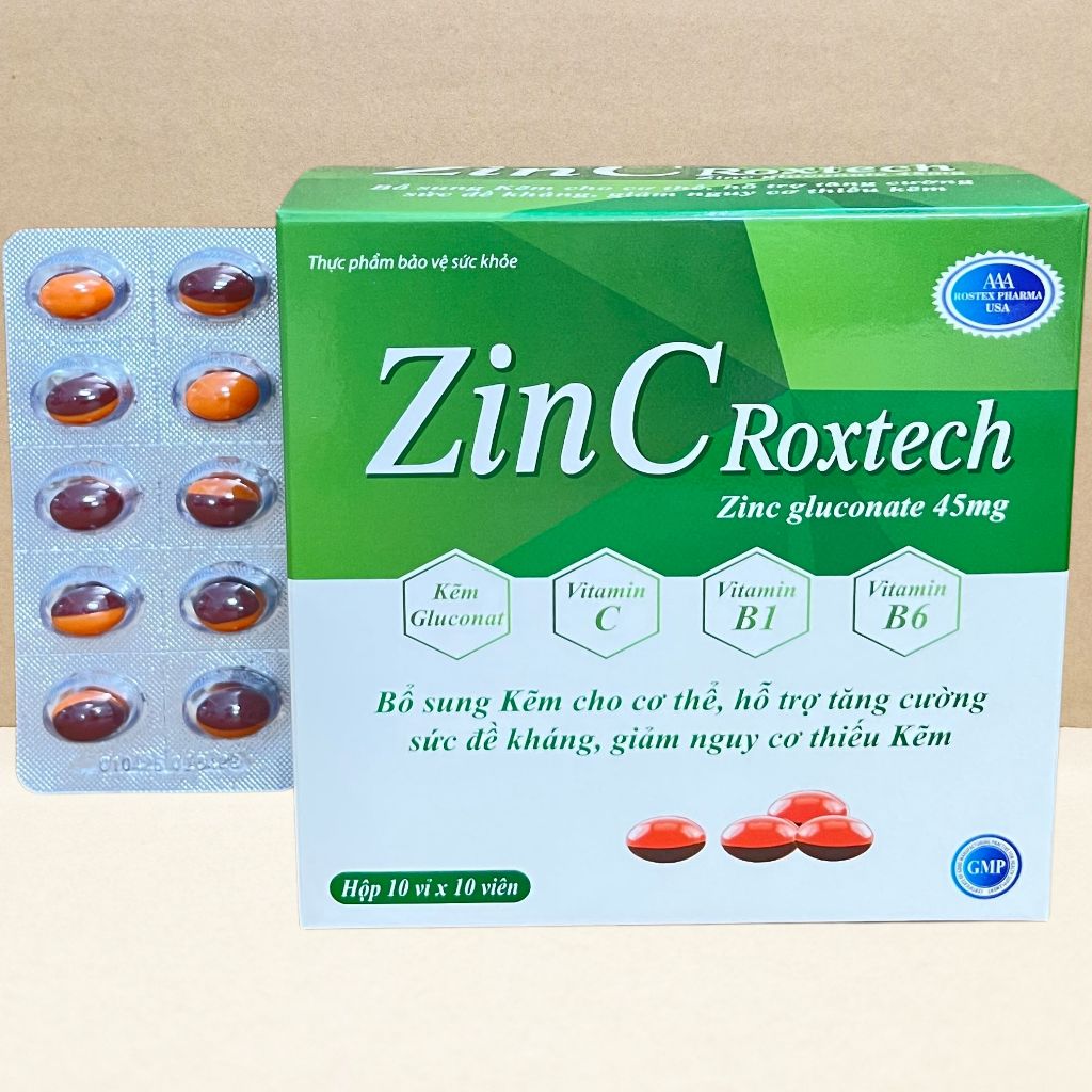 Combo 2 Hộp Zin C Roxtech Xanh Lá - Rostex - Vinaphar - Vitamin Chữa Lành