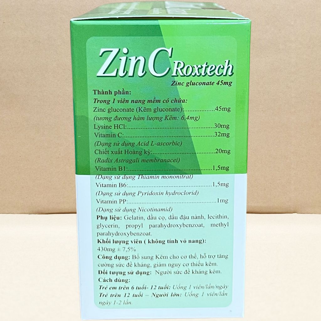 Combo 2 Hộp Zin C Roxtech Xanh Lá - Rostex - Vinaphar - Vitamin Chữa Lành
