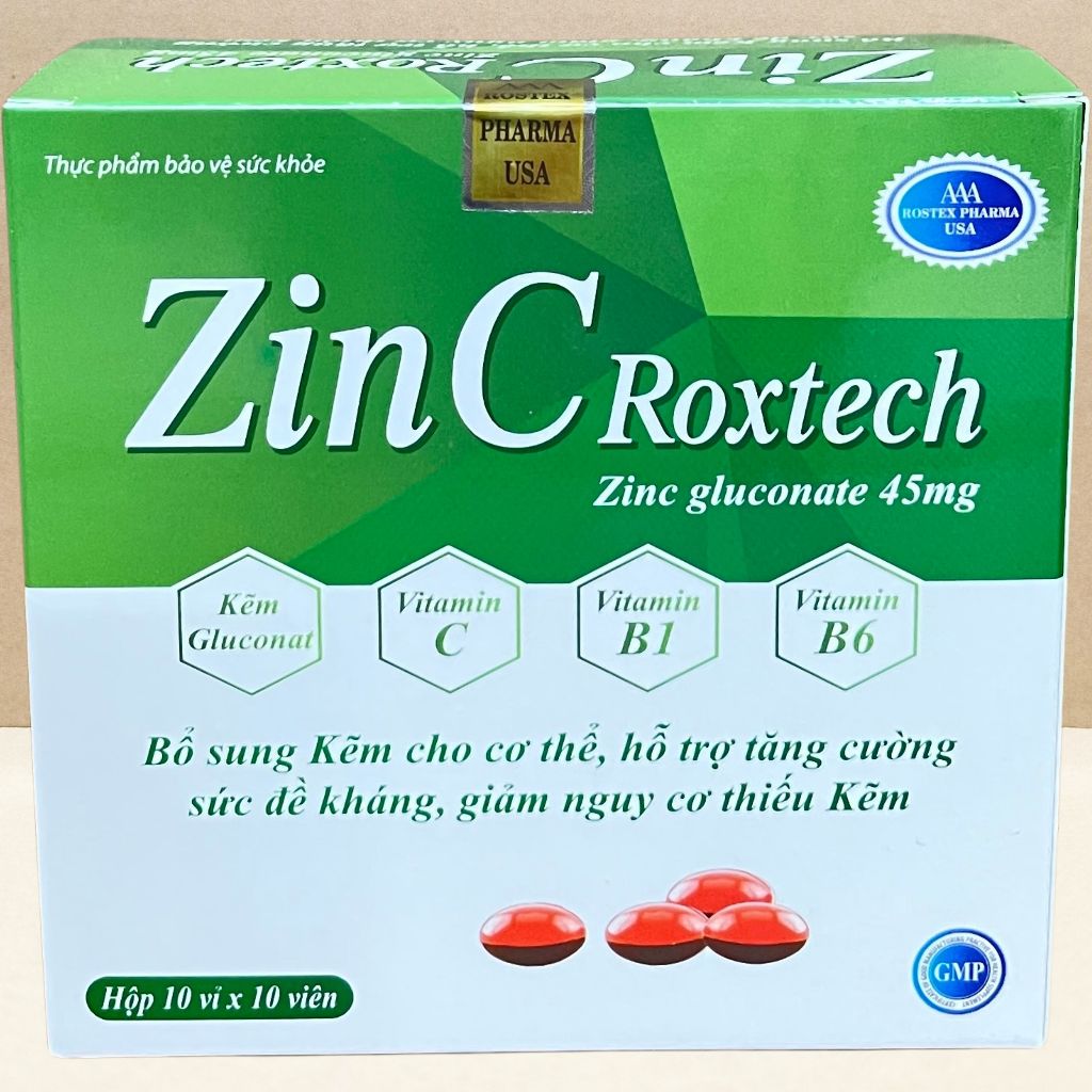 Combo 2 Hộp Zin C Roxtech Xanh Lá - Rostex - Vinaphar - Vitamin Chữa Lành