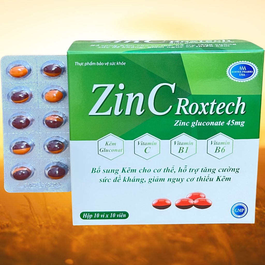 Zin C Roxtech Xanh Lá - Rostex - Vinaphar - Vitamin Thanh Lọc