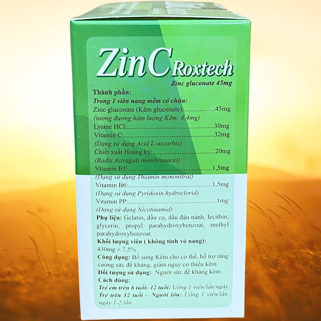 Zin C Roxtech Xanh Lá - Rostex - Vinaphar - Vitamin Thanh Lọc