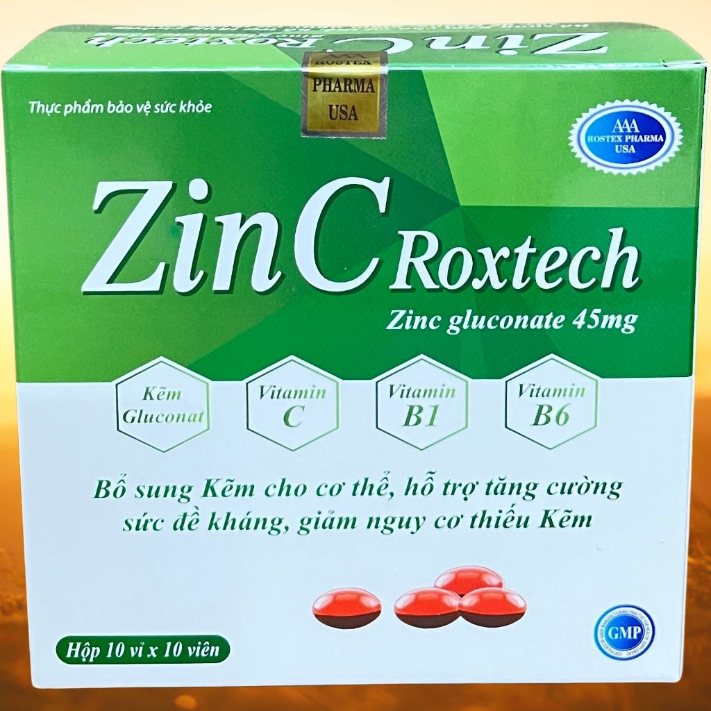 Zin C Roxtech Xanh Lá - Rostex - Vinaphar - Vitamin Thanh Lọc
