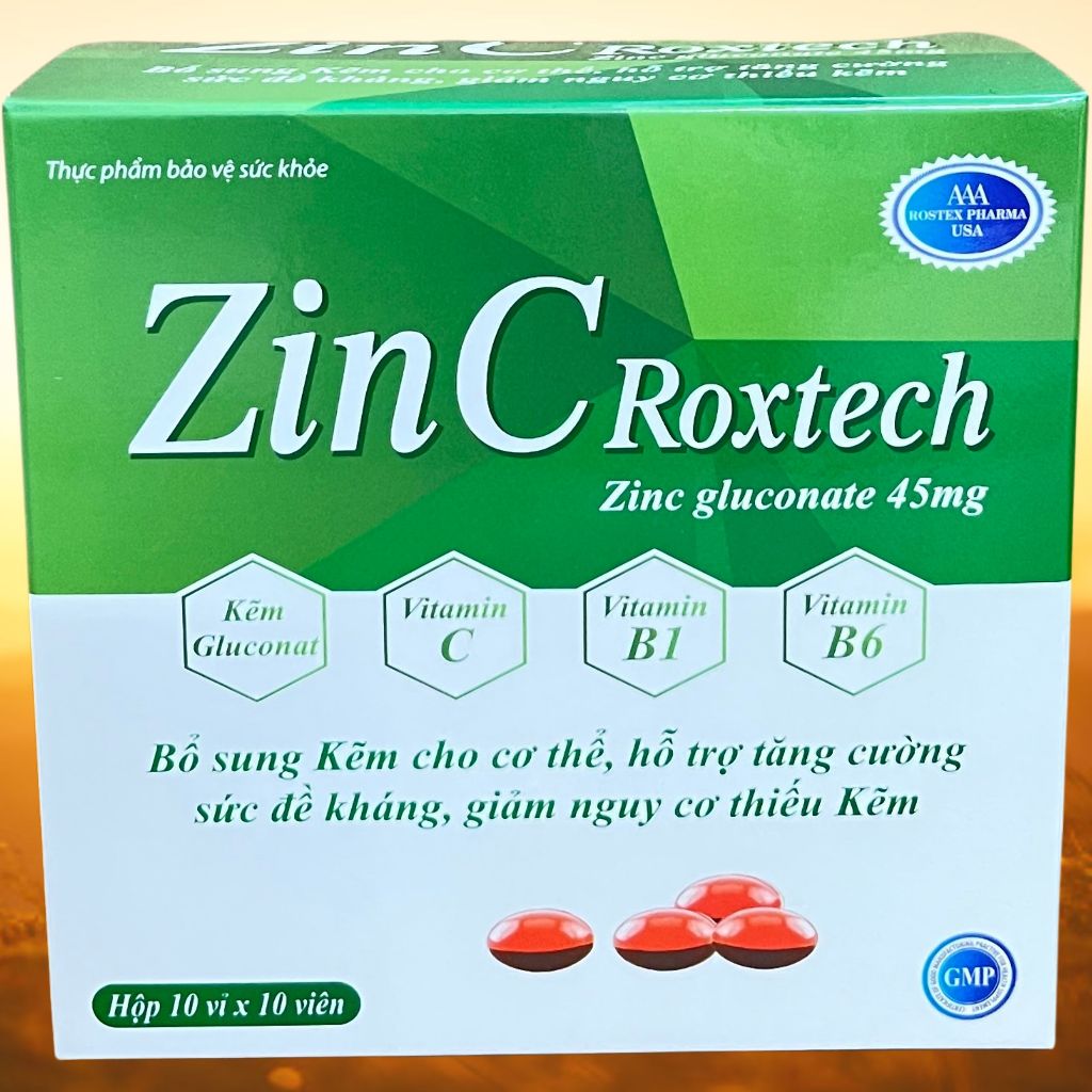 Zin C Roxtech Xanh Lá - Rostex - Vinaphar - Vitamin Thanh Lọc