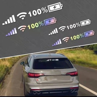 Decal Phản Quang Dán Xe Hơi Pin 100% Vạch Sóng Wifi Mạnh – Tràn Đầy Năng Lượng, Chống Nước