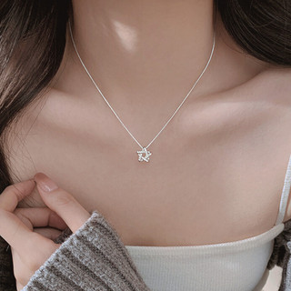 Vòng Cổ Ngôi Năm Cánh Bạc 925 Phong Cách PJN Dây Chuyền Ngôi Sao Đính Đá Thời Trang Phong Cách