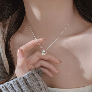Vòng Cổ Ngôi Năm Cánh Bạc 925 Phong Cách PJN Dây Chuyền Ngôi Sao Đính Đá Thời Trang Phong Cách