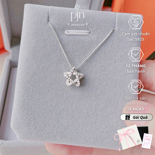 Vòng Cổ Ngôi Năm Cánh Bạc 925 Phong Cách PJN Dây Chuyền Ngôi Sao Đính Đá Thời Trang Phong Cách