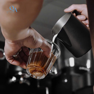 Ly thủy tinh dáng loe sọc chuyên dụng cho CÀ PHÊ, CAPUCHINO, ESPRESSO chịu nhiệt phong cách Châu Âu