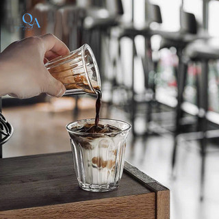 Ly thủy tinh dáng loe sọc chuyên dụng cho CÀ PHÊ, CAPUCHINO, ESPRESSO chịu nhiệt phong cách Châu Âu