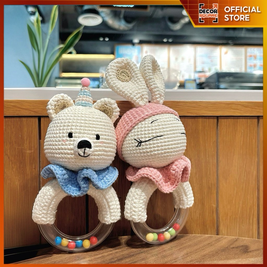 Đồ Chơi Lục Lạc Decor Square – Cầm Tay Cao Cấp, Phát Triển Giác Quan | Quà tặng đầy tháng