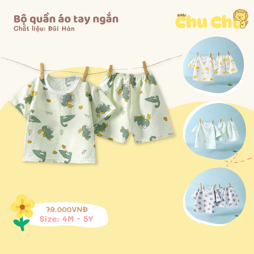 [THANH LÝ] Bộ đùi mùa hè cho bé từ 6-22kg, vải đũi mịn mát mẻ