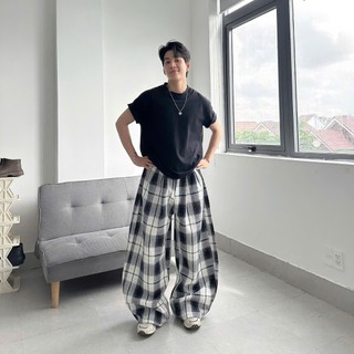 [SẢN PHẨM MỚI] Quần Flannel Dài Ống Cong Vải Ép Hàn Form Rộng Unisex Tôn Dáng Nhiều Màu | SSSTore.Aesthetic