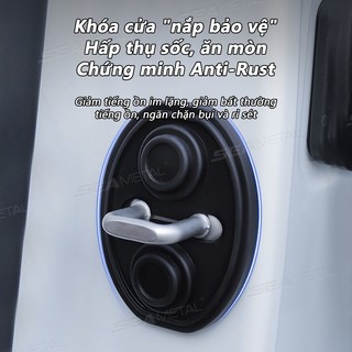 SEAMETAL 4 Cửa Ô Tô Im Lặng Miếng Lót Sốc Silicon Khóa Cửa Ô Tô Chống Va Chạm Vỏ Bảo Vệ Tấm Chống Sốc