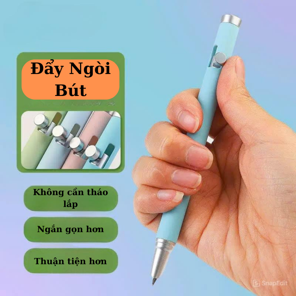 ( Bút Mới) Combo bút máy bấm cài BC-03 mực xóa dành cho học sinh từ lớp 1-5 dùng cả mực ống và mực lọ.
